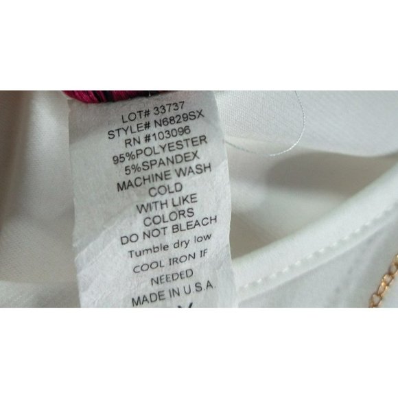 Round neck White Plus Size Blouse with criss cross back 2X-3X with necklace - Picture 7 of 7